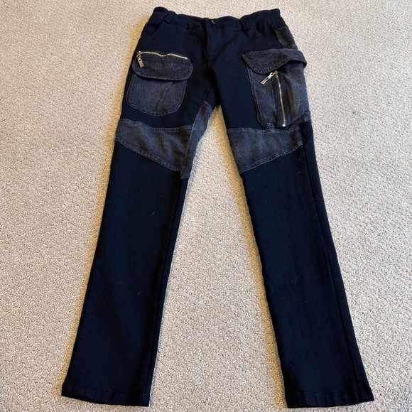 Goth Punk Emo Pants LYUZHE SD Patch Pencil SD Stretchy Denim LARGE Urban Street - Picture 7 of 13